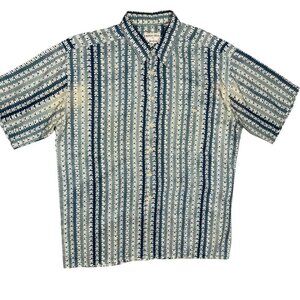 Burma Bibas for Neiman Marcus 100% Silk Shirt Short Sleeve Button Up XL